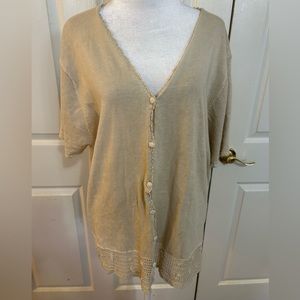 NWT Segue cream cardigan with lace trim 2X